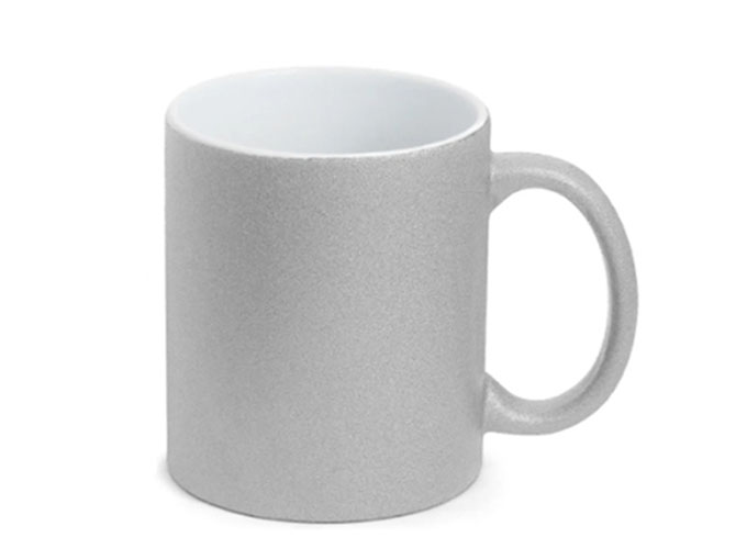Caneca Cerâmica Glitter Prata