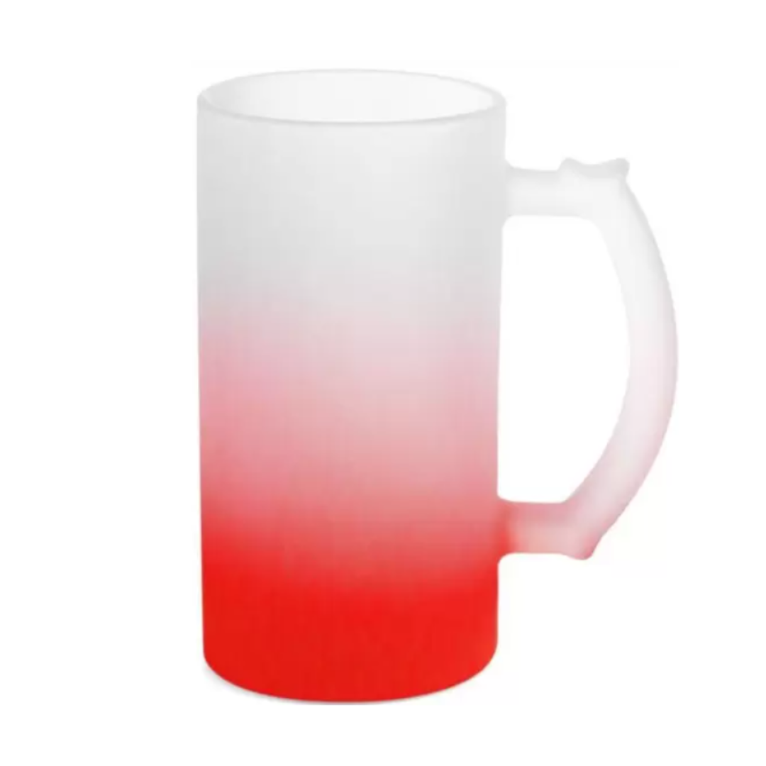 Caneca de Chopp Jateada Degradê Vermelha 475mL