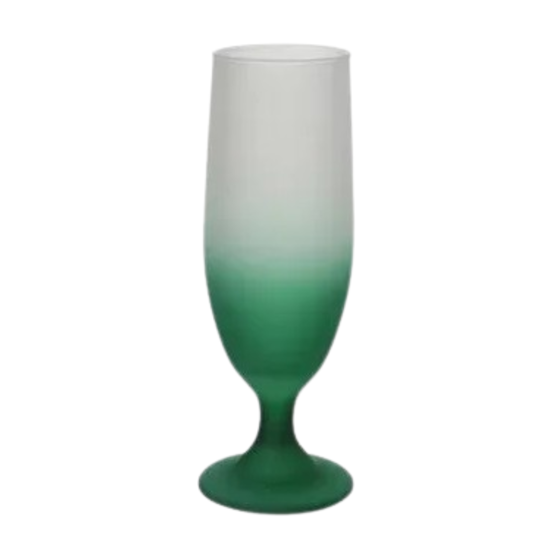 Taça de Cerveja Jateada Degradê Verde 370mL