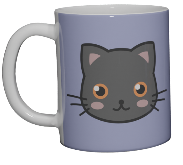 Caneca Gatinho Cinza Escuro